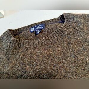 J. Crew Men's XLT 100% Premium Lambswool Crewneck Sweater Chocolate Brown